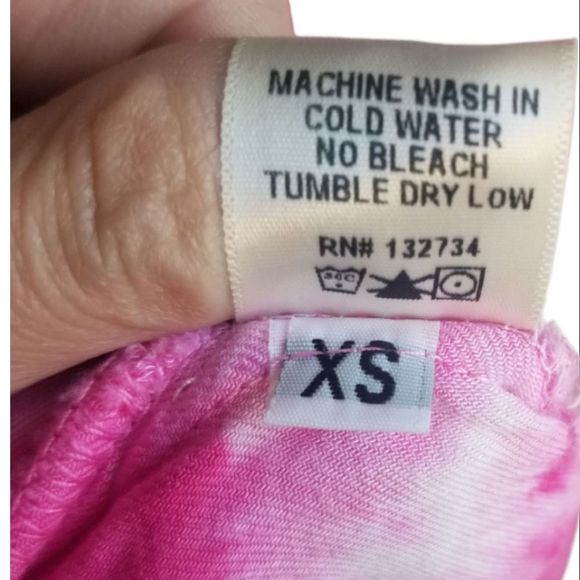 Bella Dahl Women's Pink Tie Dye Spaghetti Strap Romper Size Extra Small - Picture 11 of 11